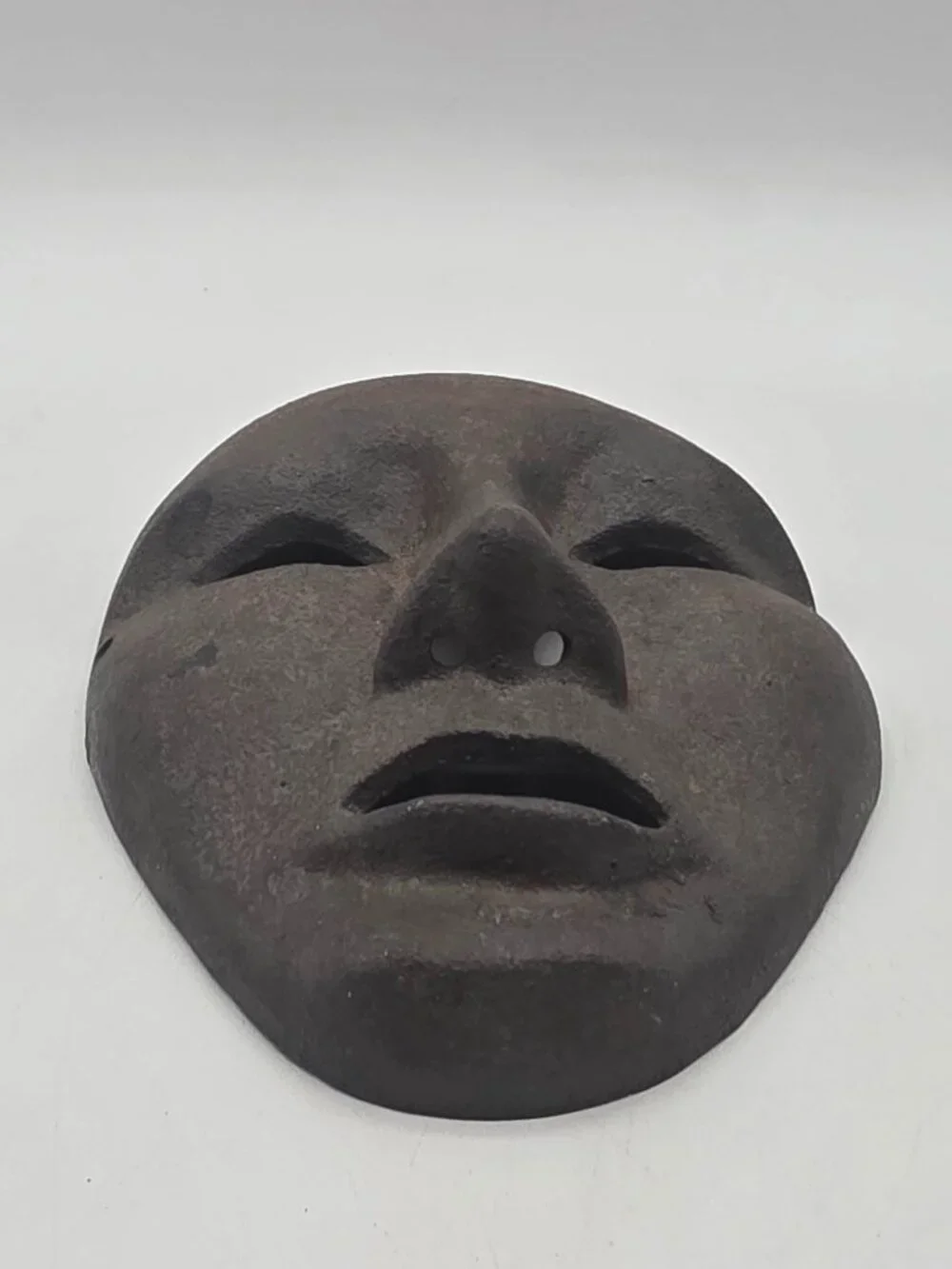 Cast Iron VTG Face Mask Wall Decor Rare Rustic Primitive Industrial Gothic Art
